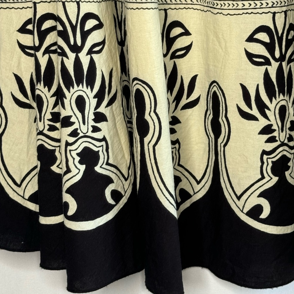 2/$15💥 Vintage KAKTUS Boho Gold & Silver Sequin Skirt Cream Black Sz M - Picture 6 of 12
